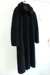 mink trim pure cashmere coat