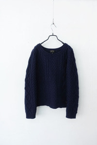 AGNES B - pure wool aran sweater
