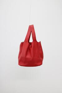 italian leather bag - red