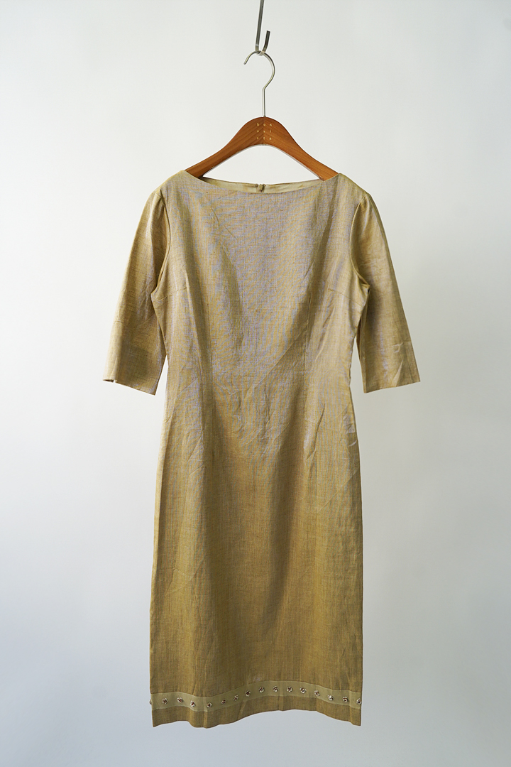 90&#039;s TASOURIS PARIS made in france - metalic colour dress