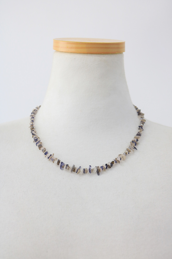 stone beads &amp; silver necklace