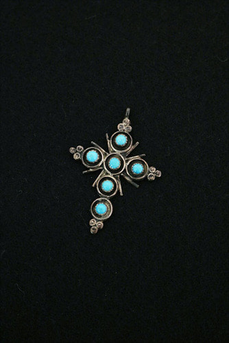 RITA TOUCHINE - navajo 925 silver &amp; turquoise pendant