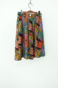 80&#039;s TACHIBANA - rayon &amp; linen skirt (26)