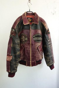 90&#039;s HARLEY DAVIDSON - leather stadiun jacket