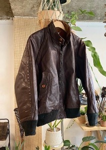 vintage CP COMPANY by massimo osti  - leather harrington jacket