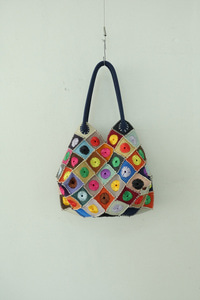 hippie leather patch bag