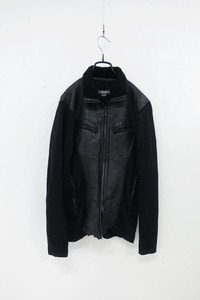 ALLEGRI - leather &amp; knit jacket