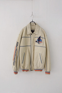 90&#039;s FUBU - leather stadium jacket