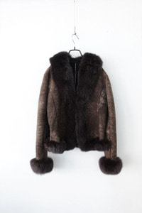 CONTERTINA - lamb leather &amp; fox fur jacket