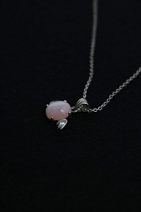 925 silver &amp; pink stone necklace