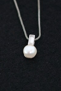 real pearl &amp; silver necklace