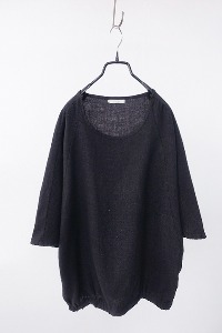 FOG LINEN WORK - black linen &amp; wool top