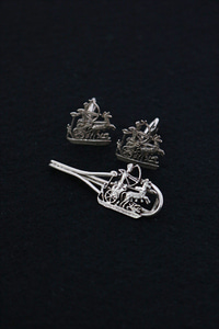 vintage 925 silver tie pin &amp; cuff links set