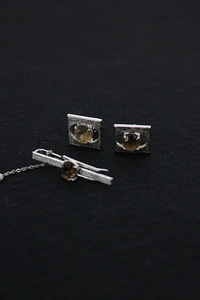 vintage 925 silver tie pin &amp; cuff links set