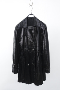 FRANCO ROSEERTTI - glossy leather coat