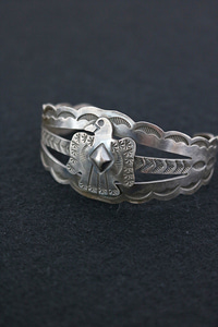 navajo indian made silver bangle