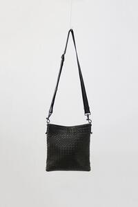 BOTTEGA VENETA made in italy - Nero Intrecciato Messenger Leather Bag