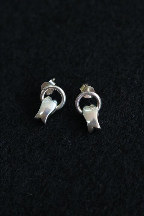 925 silver ear ring - fish