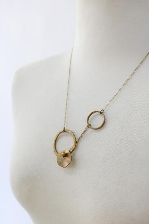 CLAVE - solid brass necklace