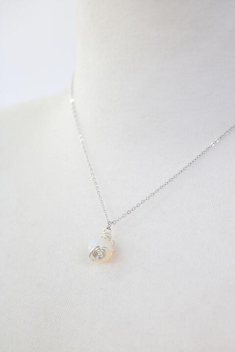 opal &amp; 925 silver necklace