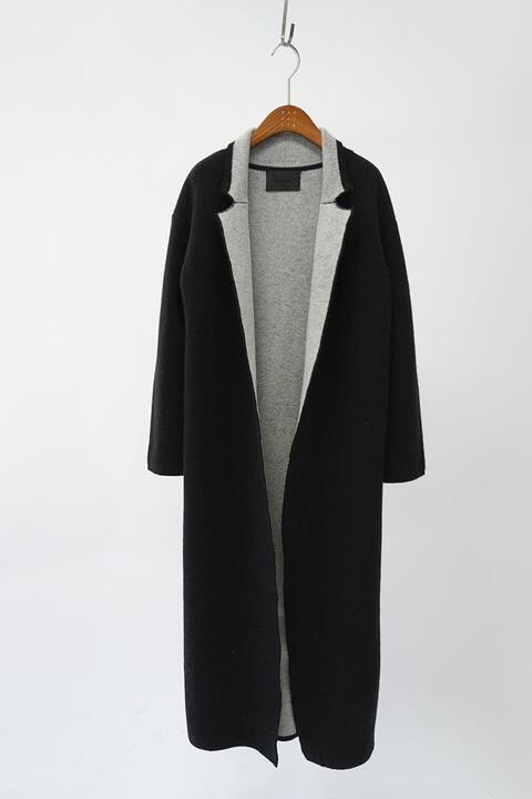 ADDICT NOIR - pure wool knit coat