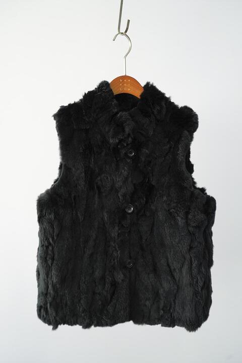 women&#039;s reversible rabbit fur vest