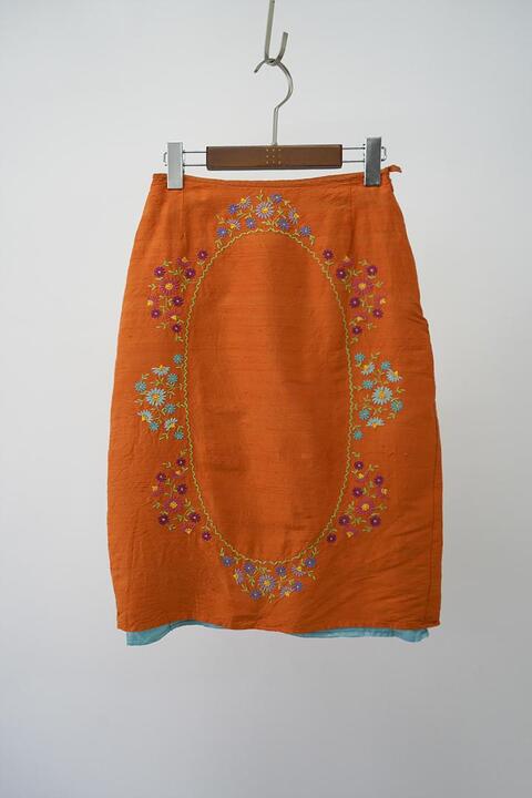 80&#039;s MAXOU made in u.s.a - raw silk skirt (23)