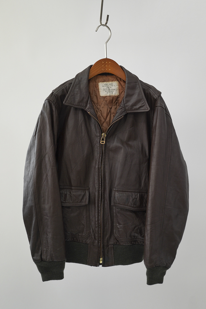 90&#039;s EDWIN CO - TYPE G1 leather bomber jacket